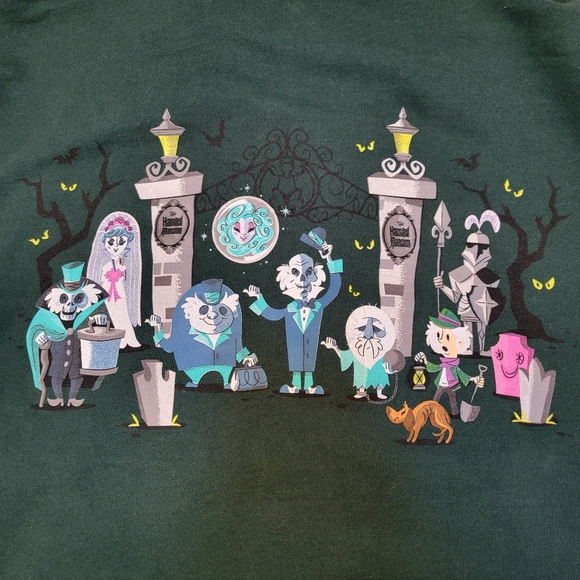 Disney Parks Haunted Mansion Ghost Cuties Adult Green Full Zip Hoodie small - Picture 1 of 8